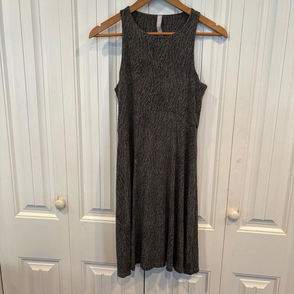 Athleta Charcoal and Black Midi Dress